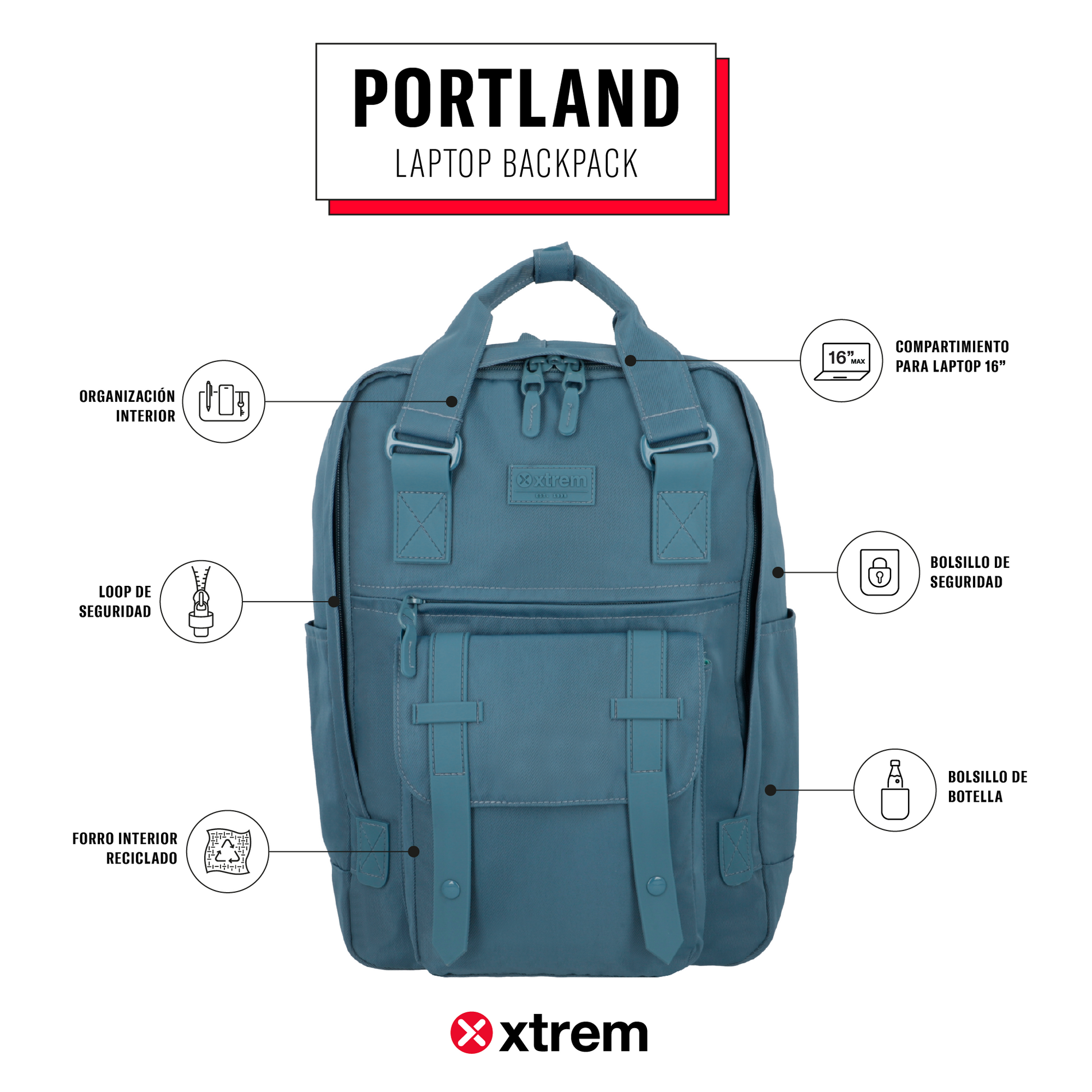 Mochila PORTLAND 5XT NORDIC BLUE L