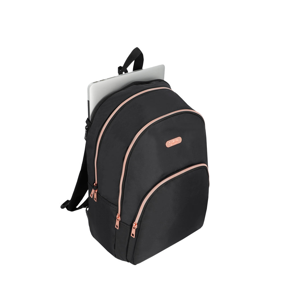 Mochila para notebook 15" Kansas negra/rosada