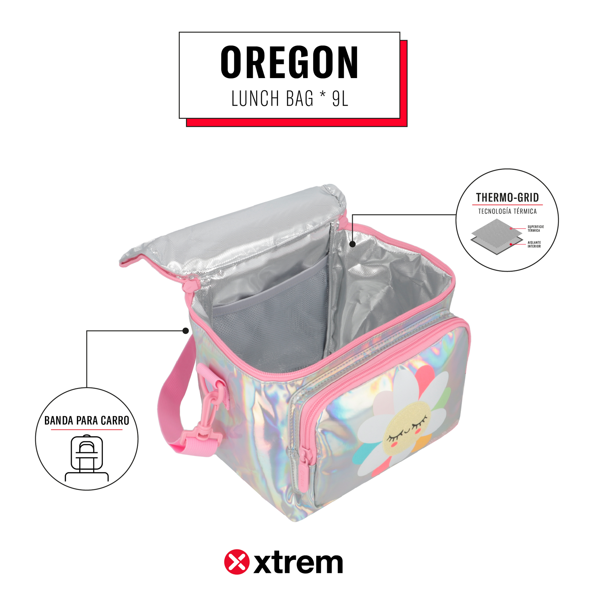 Lonchera OREGON 5XT SILVER FLOWER M