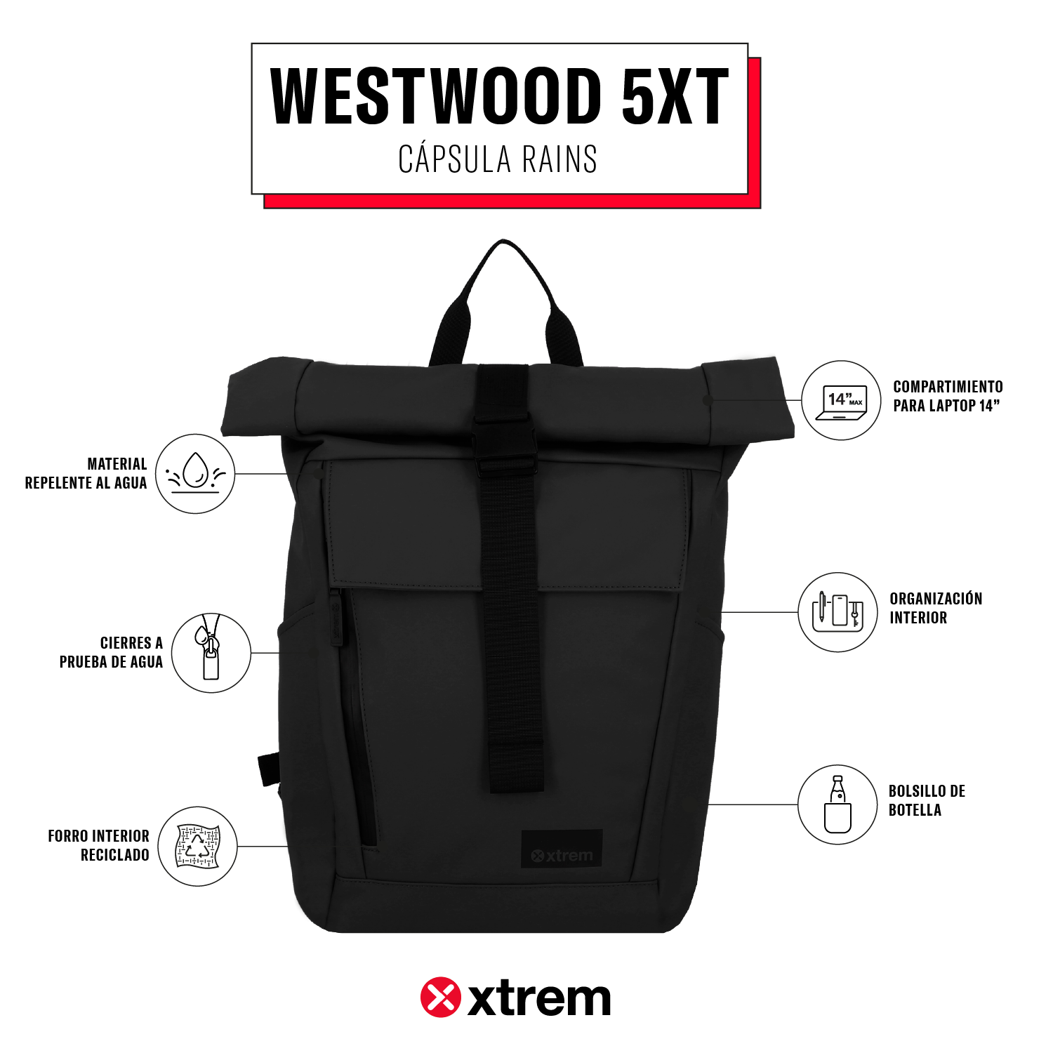 Mochila Westwood negra