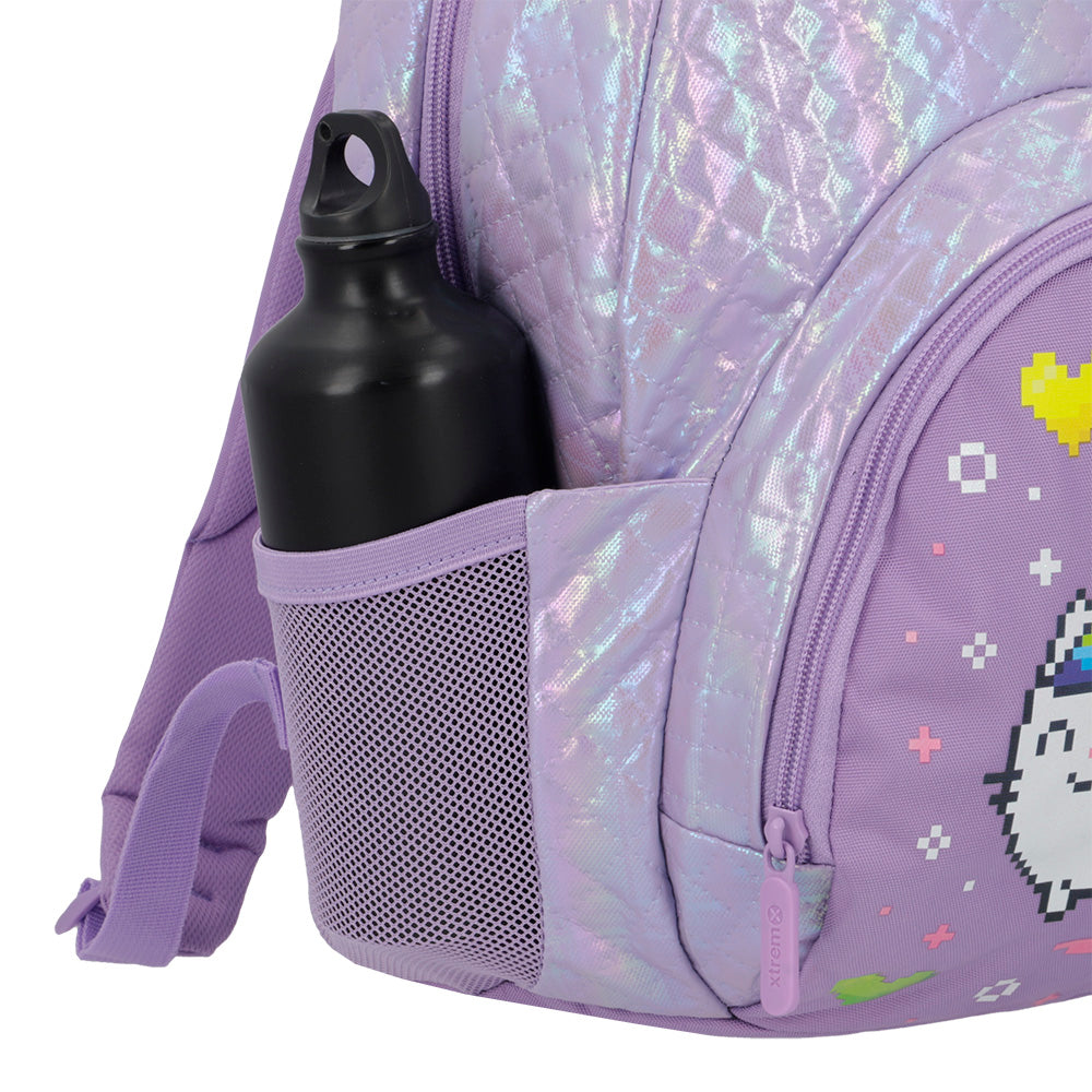 Mochila Power morada gato