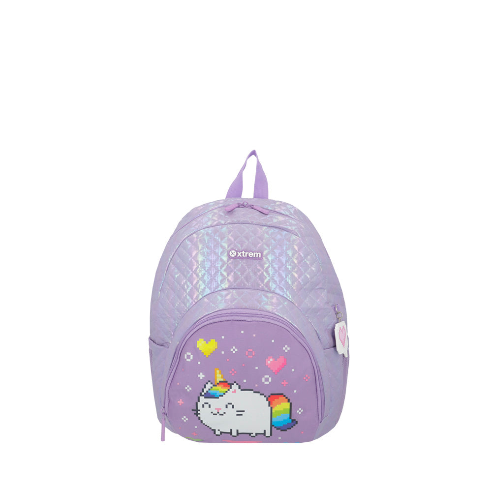 Mochila Power morada gato