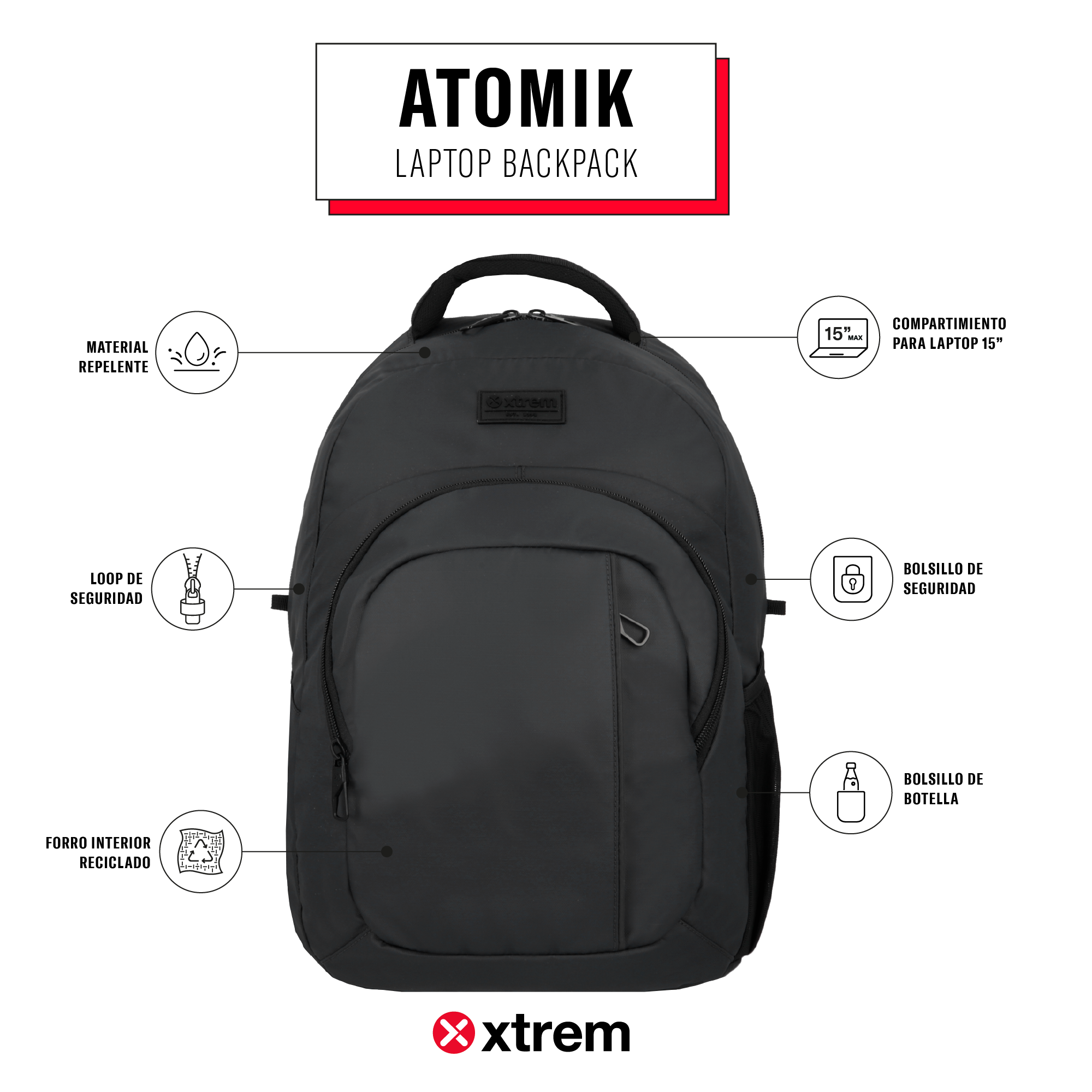 Mochila ATOMIK 5XT BLACK M