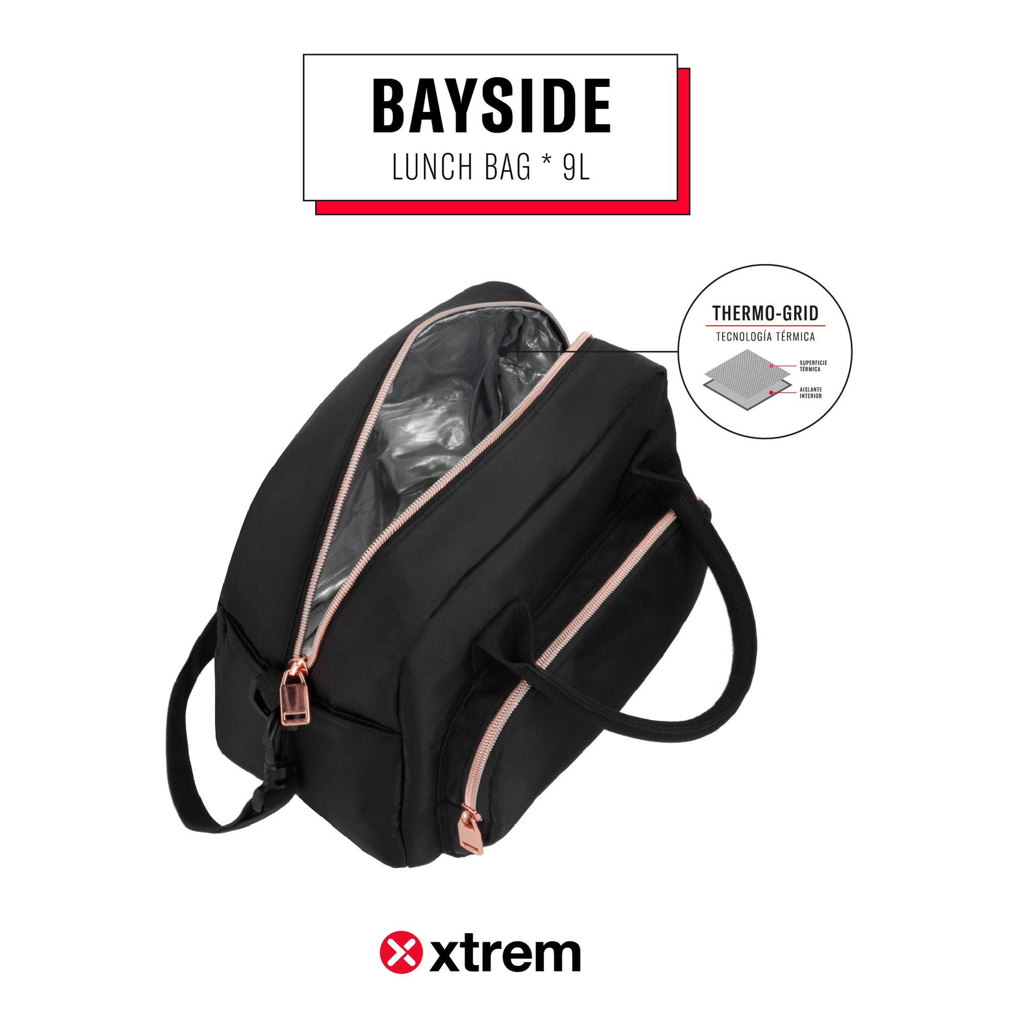 Lonchera BAYSIDE 5XT BLACK/ROSE GOLD M