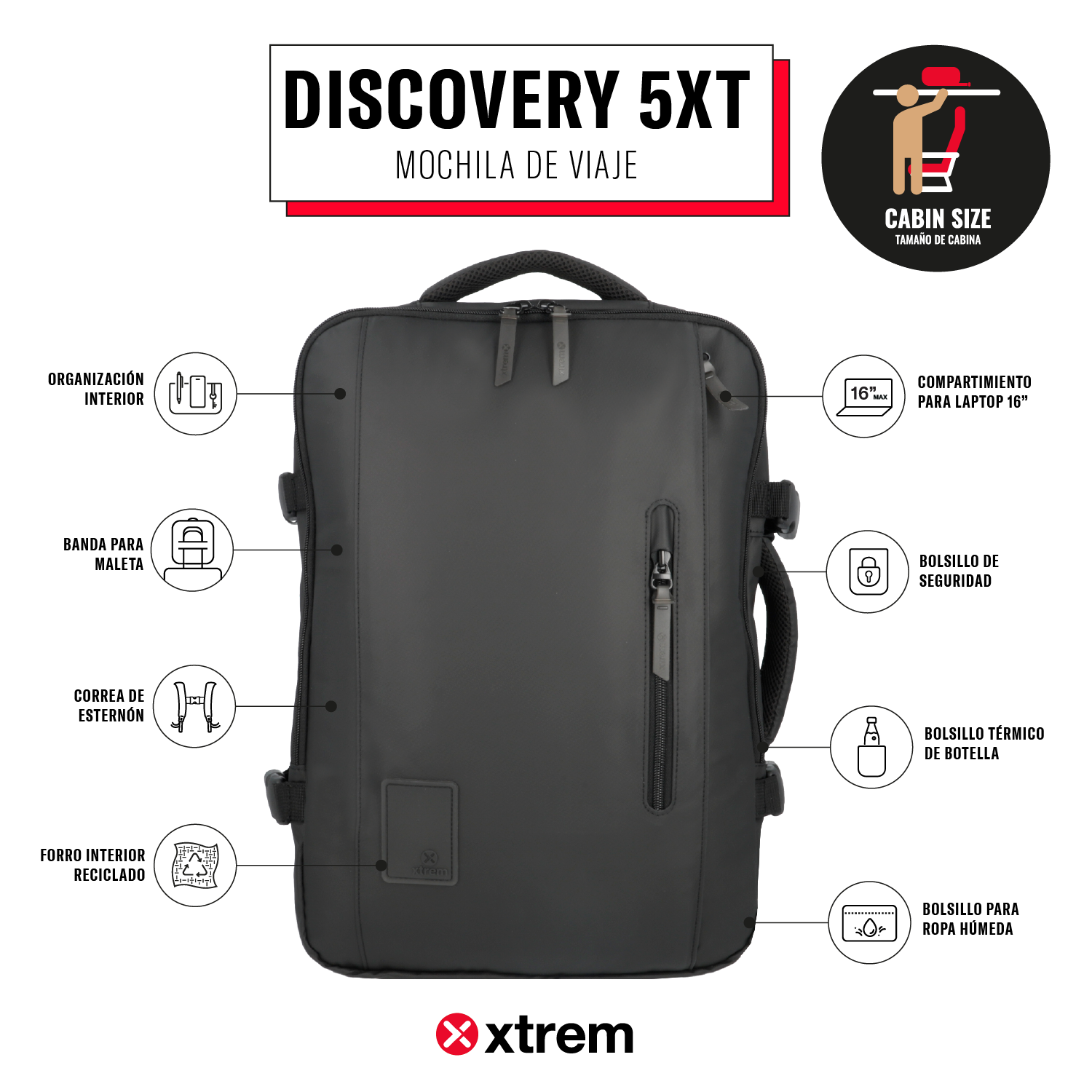 Mochila de viaje DISCOVERY 5XT BLACK XL