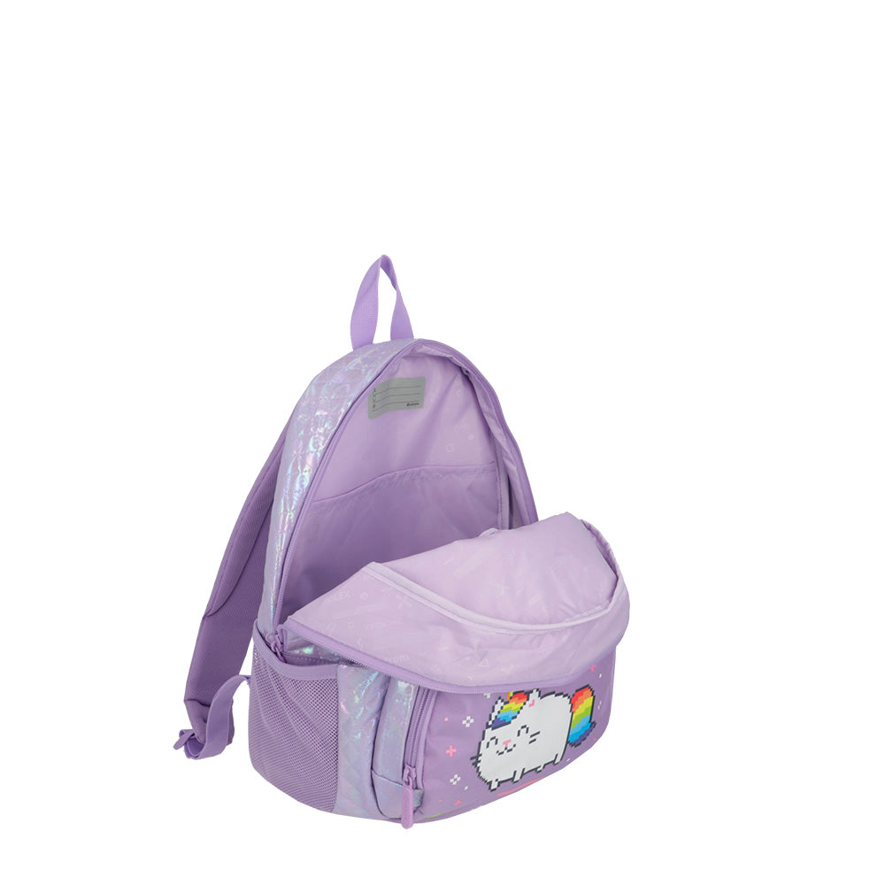 Mochila Power morada gato