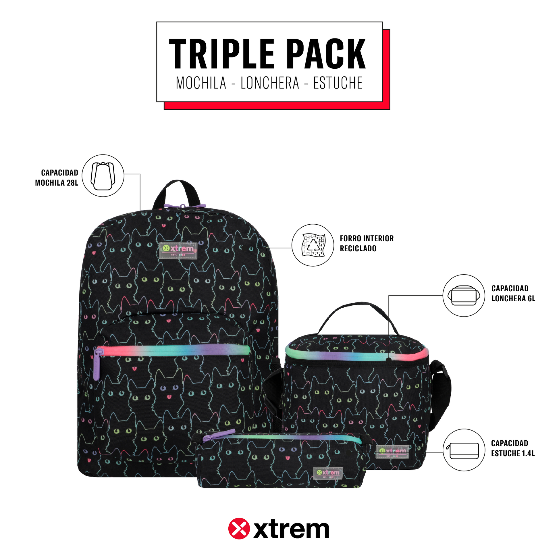 Pack TRIPLE PACK 5XT BLACK CAT M