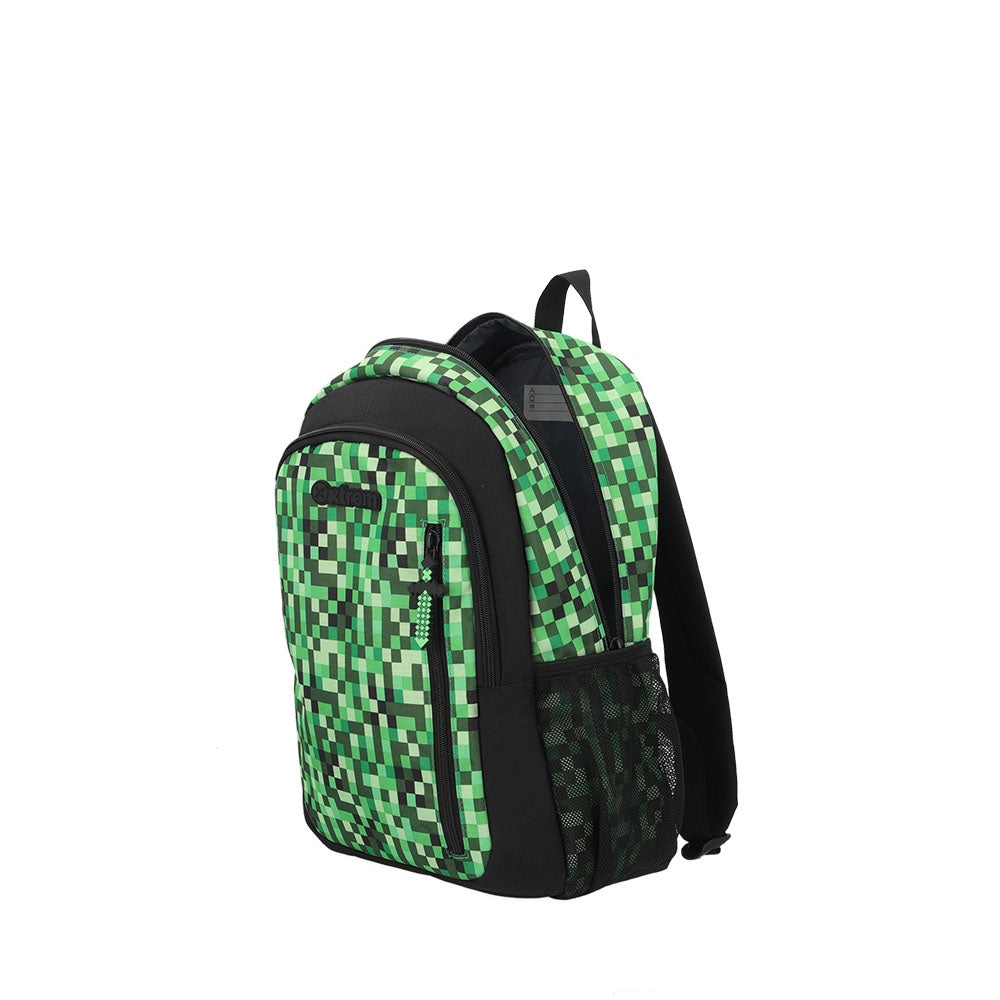 Mochila escolar Logan Pixels verde