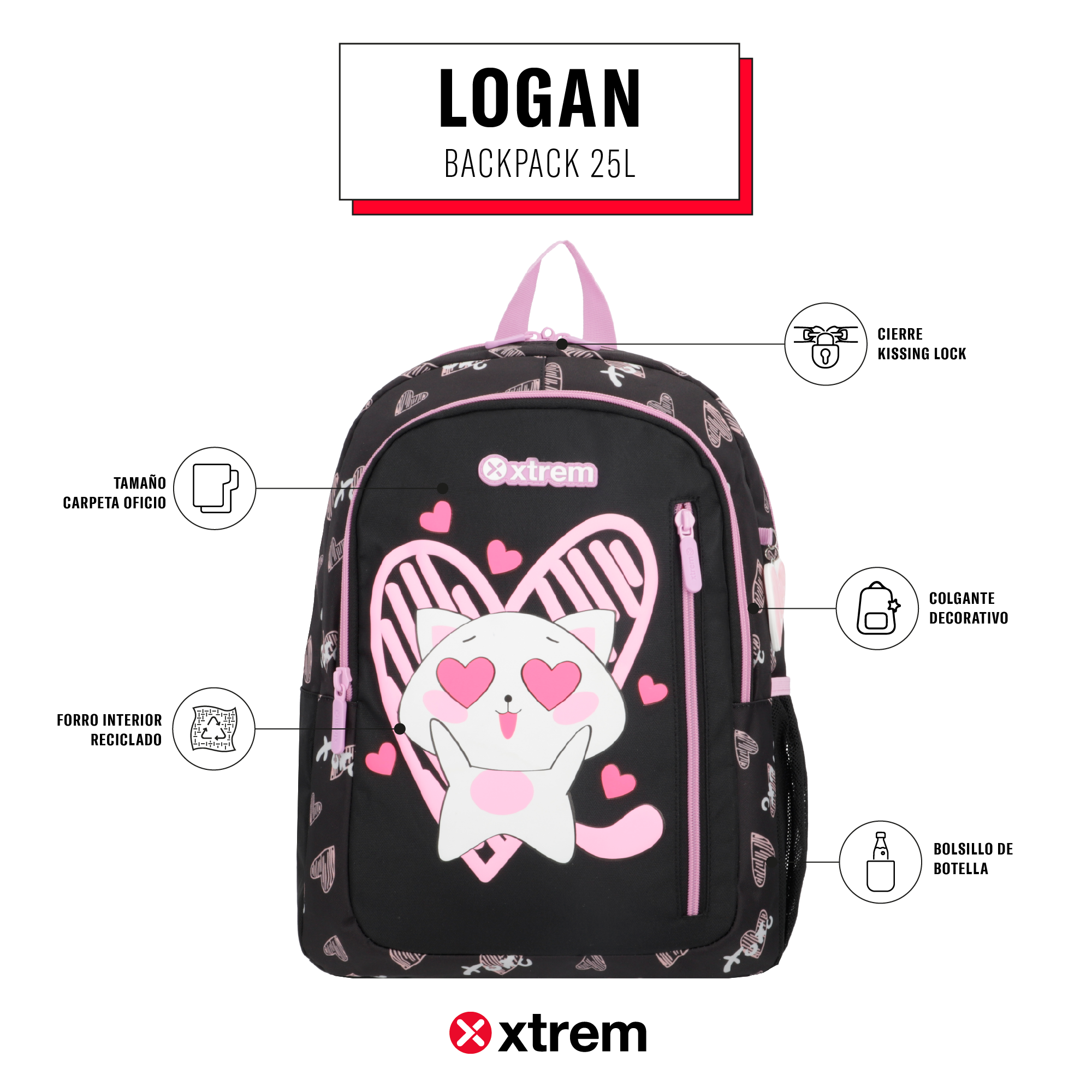 Mochila LOGAN 5XT BLACK CAT L