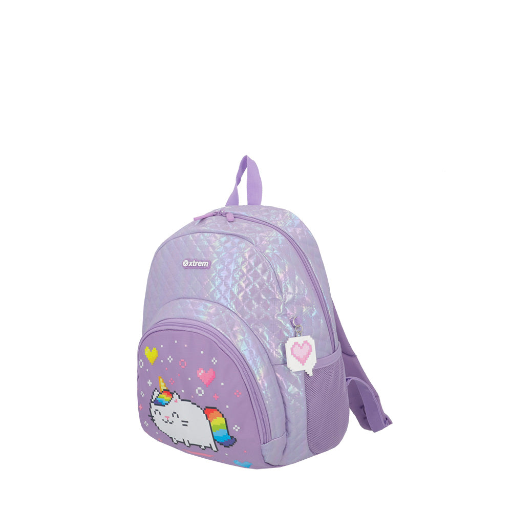 Mochila Power morada gato