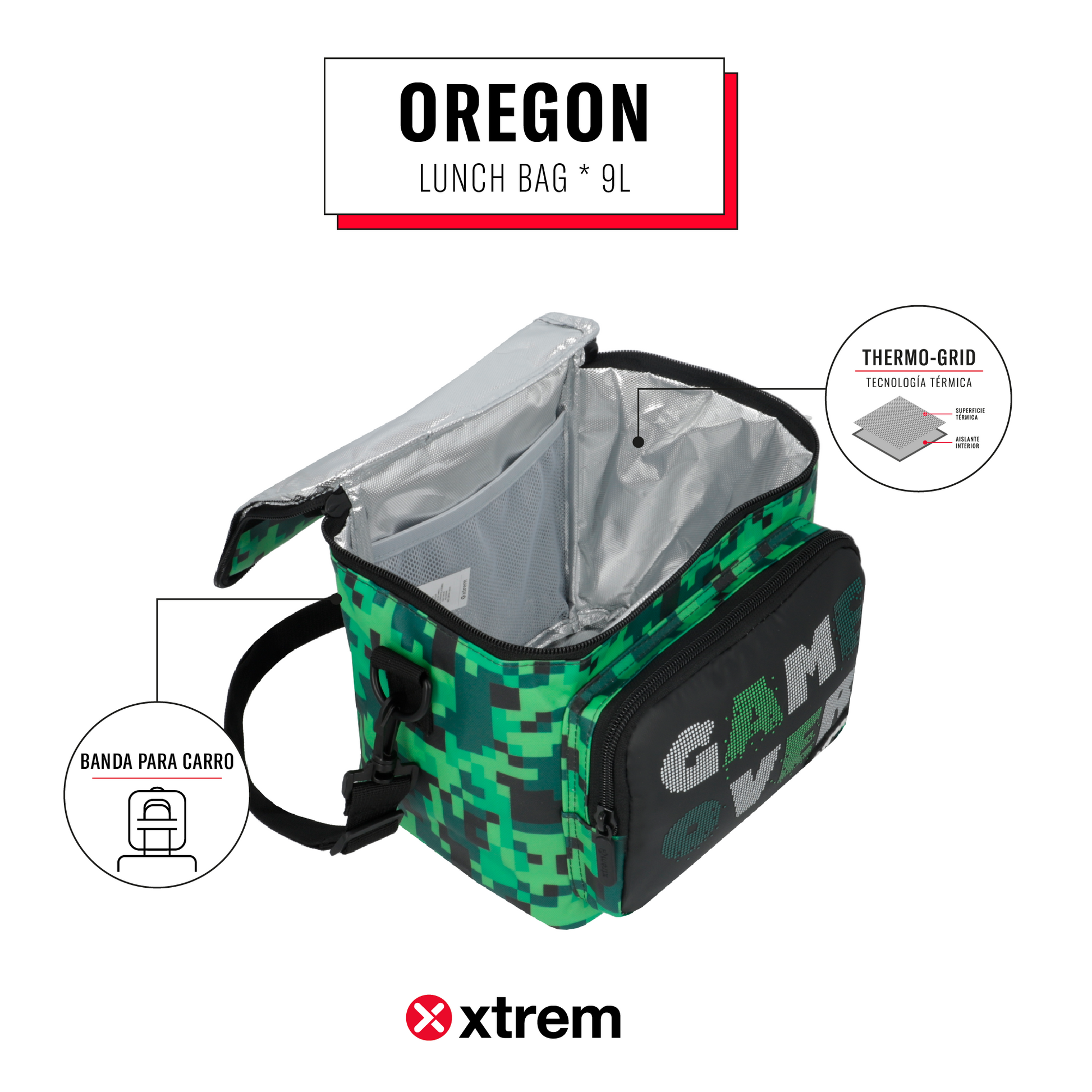 Lonchera OREGON 5XT GREEN PIXELS M