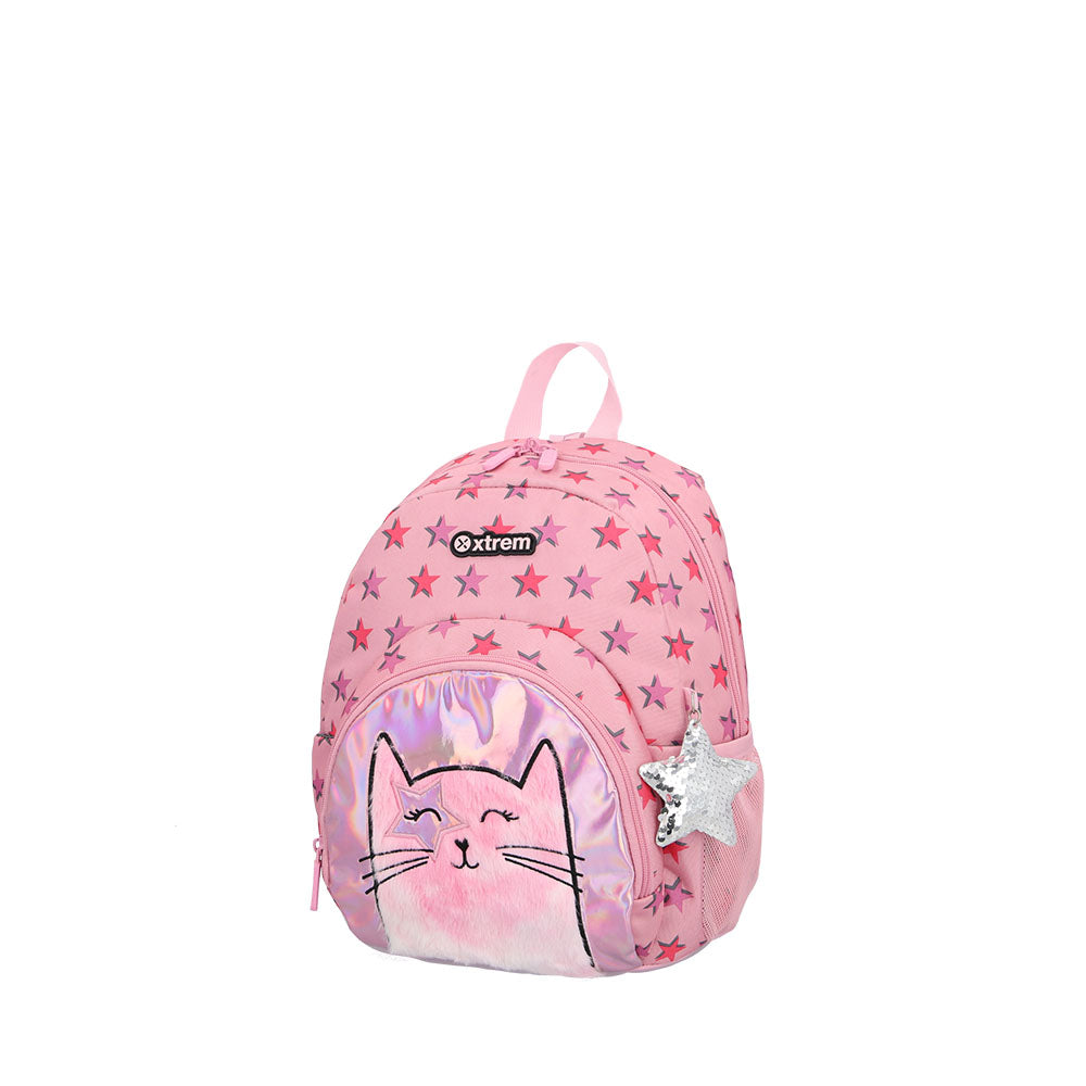 Mochila escolar Power Cat rosada