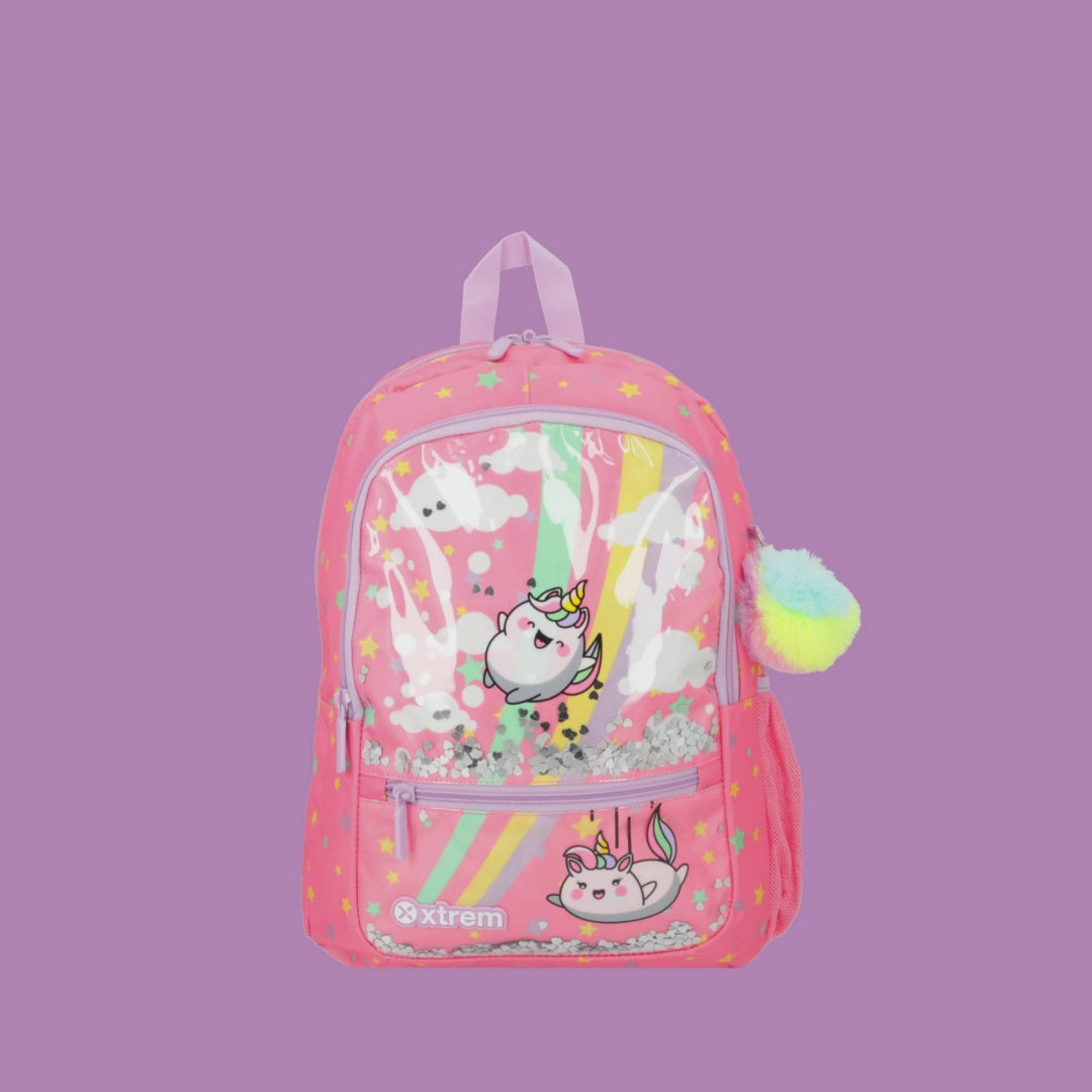 Mochila escolar Logan Unicorn rosada