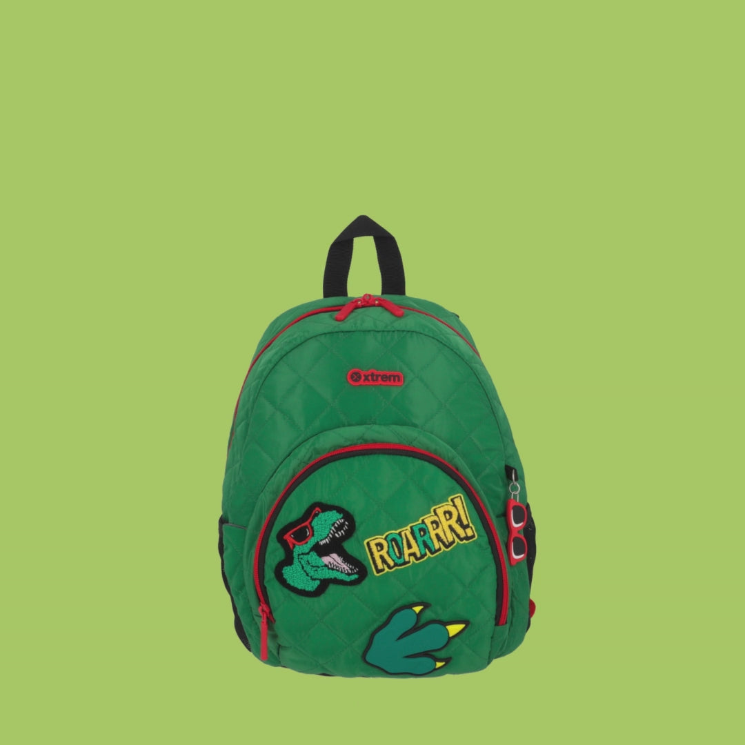 Mochila escolar Power Dino verde