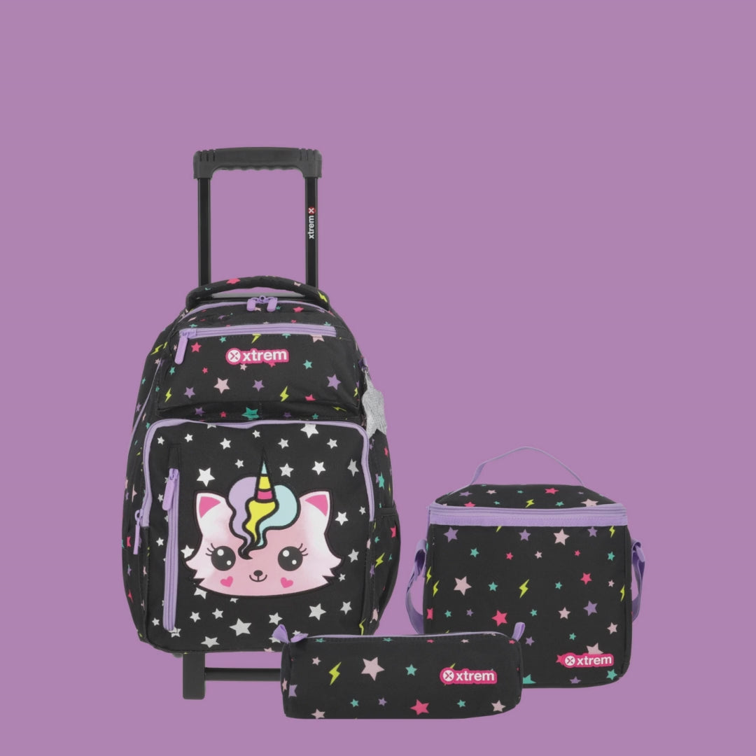 Set mochila con ruedas escolar Run Pack Pink Unicorn 3 piezas – Xtrem Chile