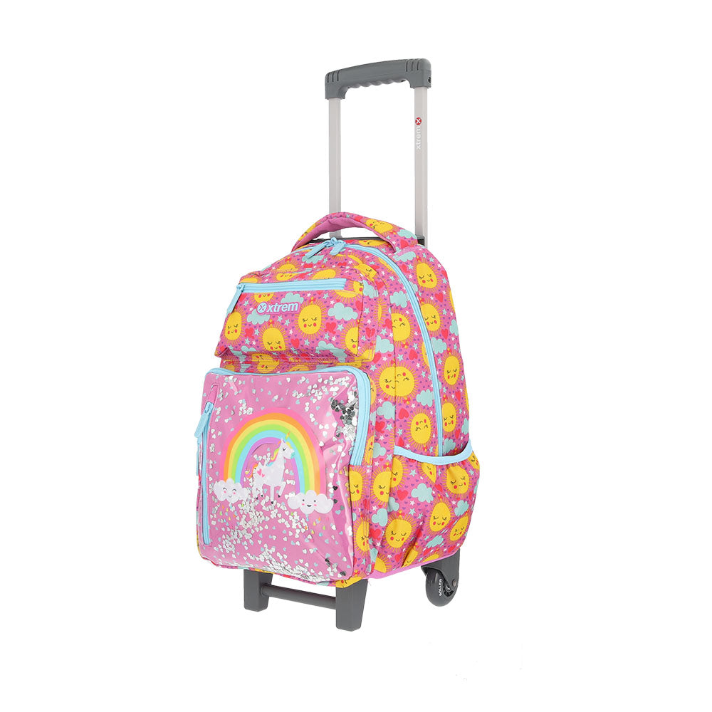 Set mochila con ruedas escolar Run Pack Pink Unicorn 3 piezas